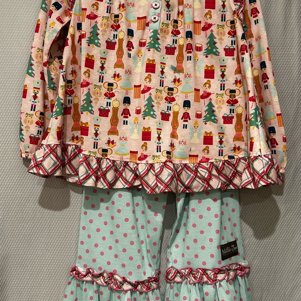 Matilda Jane kids Christmas Pajama Set - Pink and Blue